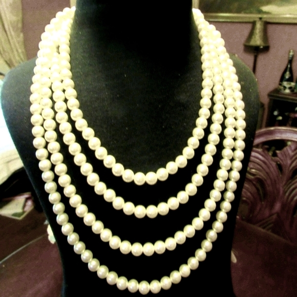 Sarah Coventry Jewelry - Vtg Sarah Coventry Xtra Long Faux Pearl Necklace